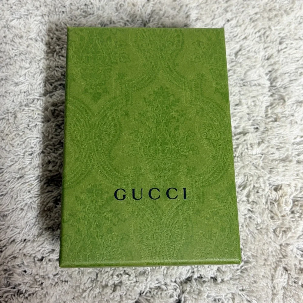 Gucci Green Embossed Damask Presentation Gift Box with Care Booklets 5.75x4in